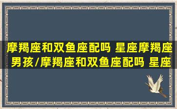 摩羯座和双鱼座配吗 星座摩羯座男孩/摩羯座和双鱼座配吗 星座摩羯座男孩-我的网站